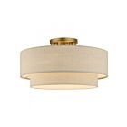 Livex Lighting Bellingham 58898-48 3-Lights 120W Antique Gold Leaf Semi Flush Mount