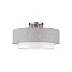 Livex Lighting 60014-91 3-Lights 120W Brushed Nickel Semi Flush Mount
