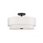 Livex Lighting 60027-07 4-Lights 160W Bronze Semi Flush Mount
