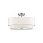 Livex Lighting 60027-91 4-Lights 160W Brushed Nickel Semi Flush Mount