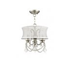 Livex Lighting 6303-91 Newcastle 3-Lights 180W Brushed Nickel Convertible Semi-Flush Mount or Pendant