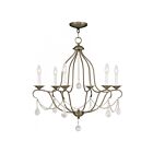 Livex Lighting 6426-01 Chesterfield 6-Lights 360W Antique Brass Chandelier