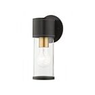 Livex Lighting 71921-07 Atlantic 1-light 60W Bronze with Antique Gold Finish Accents Outdoor Wall Lantern