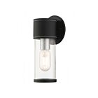 Livex Lighting 71921-14 Atlantic 1-light 60W Textured Black with Antique Silver Finish Accents Outdoor Wall Lantern