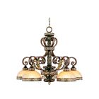 Livex Lighting 8525-64 Seville 5-Lights 300W Palacial Bronze with Gilded Accents Chandelier