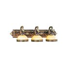 Livex Lighting 8533-64 3-Lights 180W Bronze and Gilded Bath Vanity Light