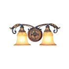 Livex Lighting 8552-63 2-Lights 120W Bronze and Aged Gold Leaf Bath Vanity Light