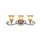 Livex Lighting 8553-63 3-Lights 180W Bronze and Aged Gold Leaf Bath Vanity Light