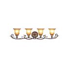 Livex Lighting 8554-63 4-Lights 240W Bronze and Aged Gold Leaf Bath Vanity Light