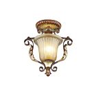Livex Lighting 8578-63 1-Light 60W Bronze and Aged Gold Leaf Semi Flush Mount