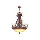Livex Lighting 8587-63 4-Lights 400W Bronze and Aged Gold Leaf Pendant