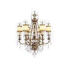 Livex Lighting 8806-65 Bella 6-Lights 360W Hand Painted Vintage Gold Leaf Chandelier