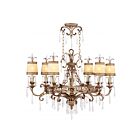 Livex Lighting 8807-65 Bella 6-Lights 360W Hand Painted Vintage Gold Leaf Chandelier