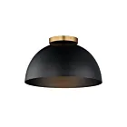 Maxim Lighting 10029BKNAB 1-Light 60W Black/Natural Aged Brass Flush Mount
