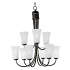 Maxim Lighting 10046FTOI Logan 9-Lights 540W Oil Rubbed Bronze Incandescent Chandelier