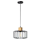 Maxim Lighting 10068BKNWD Bjorn 1-Light 60W Black/Natural Wood Pendant