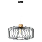 Maxim Lighting 10069BKNWD Bjorn 1-Light 60W Black/Natural Wood Pendant