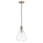 Maxim Lighting 10101CLWOAB Abbott 1-Light 60W Weathered Oak/Antique Brass Pendant