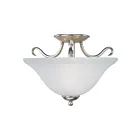Maxim Lighting 10120FTSN Basix 2-Lights 60W Satin Nickel Semi-Flush Mount