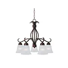Maxim Lighting 10124FTOI Basix 5-Lights 300W Oil Rubbed Bronze Incandescent Chandelier