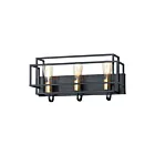 Maxim Lighting Liner 10243BKSBR 3-Lights 60W Black/Satin Brass Vanity Light