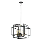 Maxim Lighting 10247BKSBR Liner 4-Lights 240W Black/Satin Brass Pendant