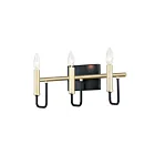 Maxim Lighting Sullivan 10253BKGLD 3-Lights 60W Black/Gold Vanity Light