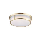Maxim Lighting 10272WTSBR Rogue 2-Lights 60W Satin Brass Flush Mount