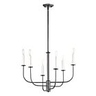 Maxim Lighting 10326BKSN Wesley 6-Lights 360W Black/Satin Nickel Incandescent Chandelier