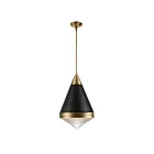 Maxim Lighting 10396PRBKNAB 1-Light 60W Black and Natural Aged Brass Pendant