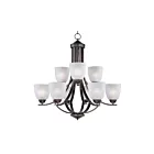 Maxim Lighting 11226FTOI Axis 9-Lights 540W Oil Rubbed Bronze Incandescent Chandelier