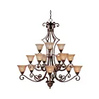 Maxim Lighting 11239SAOI Symphony 15-Lights 900W Oil Rubbed Bronze Incandescent Chandelier