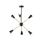 Maxim Lighting 11266BKSBR-BUL Lovell 6-Lights 54W Black/Satin Brass Pendant