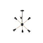 Maxim Lighting 11266BKSBR Lovell 6-Lights 360W Black/Satin Brass Pendant