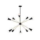 Maxim Lighting 11268BKSBR-BUL Lovell 10-Lights 90W Black/Satin Brass Pendant