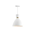 Maxim Lighting 11302WTSBR Carillon 1-Light 60W White/Satin Brass Pendant