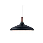 Maxim Lighting 11354WNBK Nordic 1-Light 60W Walnut/Black Pendant
