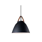 Maxim Lighting 11356TNBK Nordic 1-Light 60W Tan Leather/Black Pendant