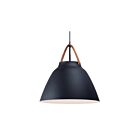 Maxim Lighting 11358TNBK Nordic 1-Light 60W Tan Leather/Black Pendant