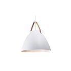Maxim Lighting 11358TNWT Nordic 1-Light 60W Tan Leather/White Pendant