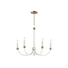 Maxim Lighting 11375WWTGL Charlton 5-Lights 300W Weathered White/Gold Leaf Incandescent Chandelier
