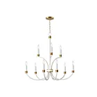 Maxim Lighting 11377WWTGL Charlton 9-Lights 540W Weathered White/Gold Leaf Incandescent Chandelier