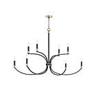 Maxim Lighting 11378BKAB Charlton 8-Lights 480W Black/Antique Brass Incandescent Chandelier