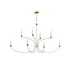 Maxim Lighting 11378WWTGL Charlton 8-Lights 480W Weathered White/Gold Leaf Incandescent Chandelier