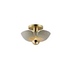 Maxim Lighting 11390SGSBR Poppy 1-Light 4W Silver Gold/Satin Brass Flush Mount