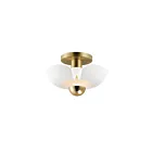 Maxim Lighting 11390WTSBR Poppy 1-Light 4W White/Satin Brass Flush Mount