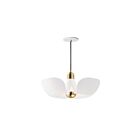 Maxim Lighting 11394WTSBR Poppy 1-Light 4W White/Satin Brass Pendant
