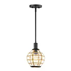 Maxim Lighting 11541BKBUB Heirloom 1-Light 60W Black/Burnished Brass Pendant