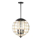 Maxim Lighting 11546BKBUB Heirloom 3-Lights 180W Black/Burnished Brass Pendant