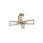 Maxim Lighting 11650BKSBR Wings 4-Lights 60W Black/Satin Brass Flush Mount